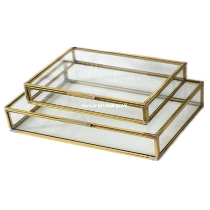 Acrylic Box With Gold Metal Frame
