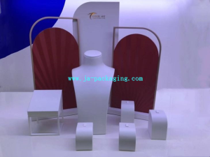 White Jewelry Window Display With Special Backpanel